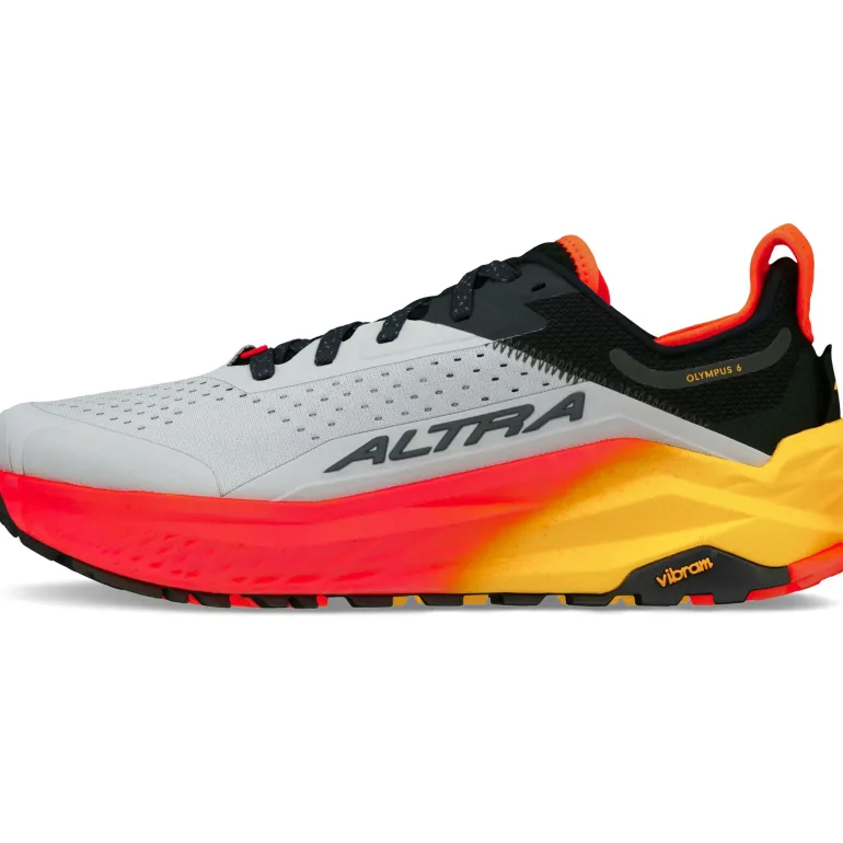 Altra Mens Olympus 6 Trail Shoes - Grey-Red