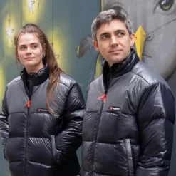 Berghaus Unisex Blockback Down Jacket - Jet Black-Grey Pinstripe