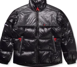 Berghaus Unisex Blockback Down Jacket - Jet Black-Grey Pinstripe