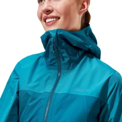 Berghaus Womens Deluge Pro 3.0 Jacket - Deep Ocean-Jungle Jewel
