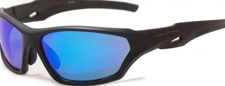 BLOC Beck Sunglasses - Black-Blue Mirror