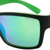 BLOC Riser Sunglasses - Black Green-Green Mirror