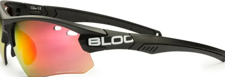 BLOC Titan Sunglasses - Black-Red Mirror