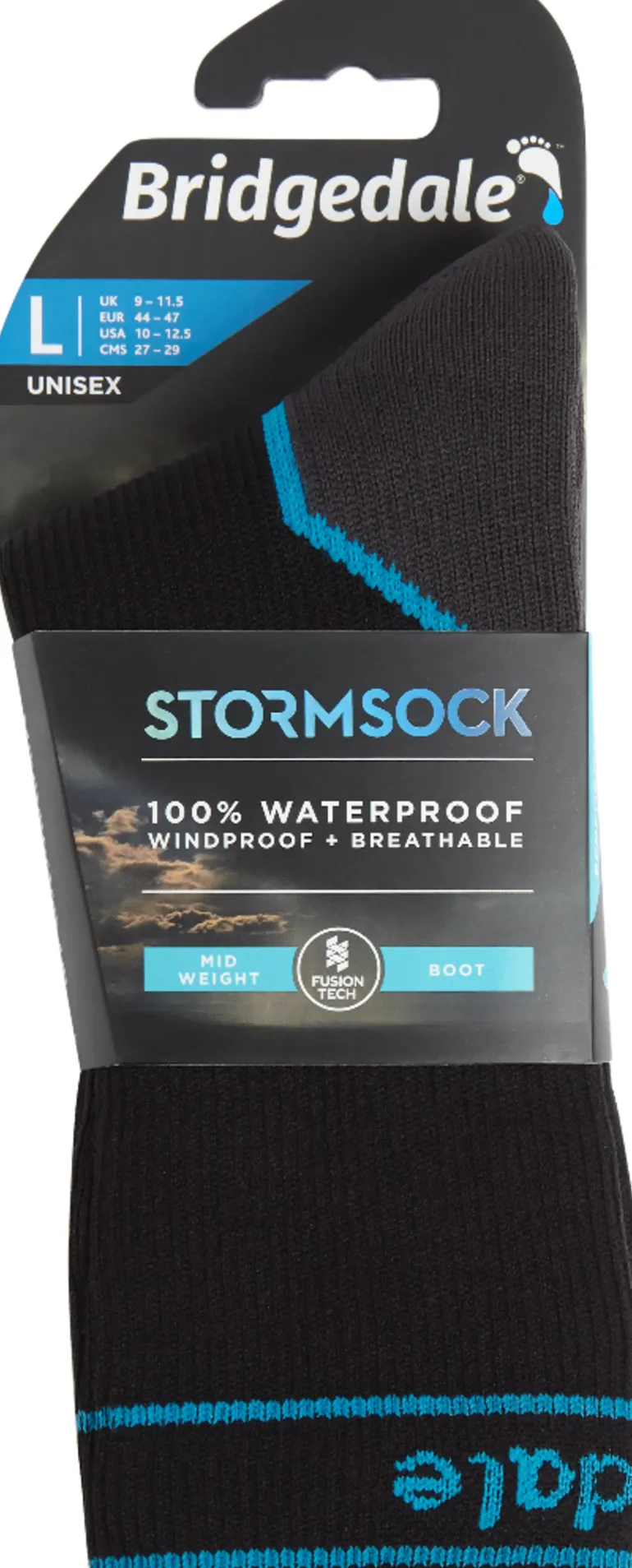 Bridgedale Mens StormSock Midweight Boot Sock - Black