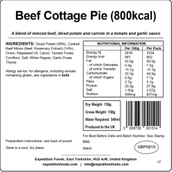 Expedition Foods Beef Cottage Pie - 800kcal