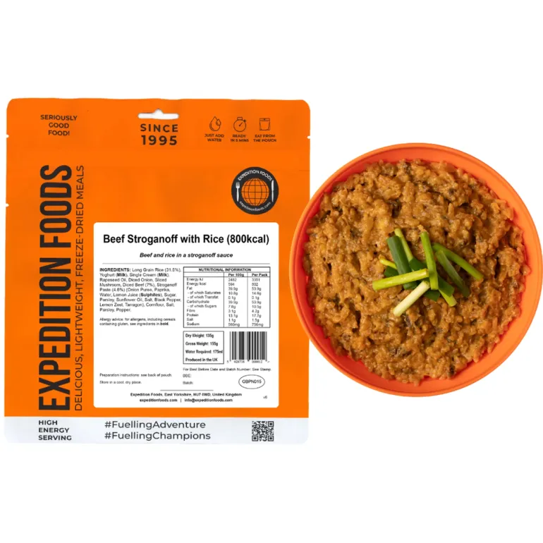Expedition Foods Beef Stroganoff with Rice - 800kcal