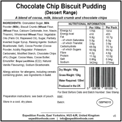 Expedition Foods Chocolate Chip Biscuit Pudding - Dessert Range
