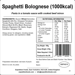 Expedition Foods Spaghetti Bolognese - 1000kcal