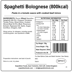 Expedition Foods Spaghetti Bolognese - 800kcal