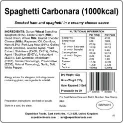 Expedition Foods Spaghetti Carbonara - 1000kcal