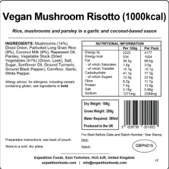 Expedition Foods Vegan Mushroom Risotto - 1000kcal