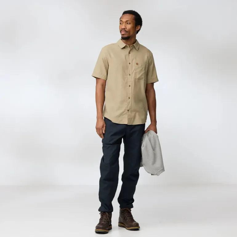 Fjallraven Mens Ovik Travel SS Shirt - Chalk White