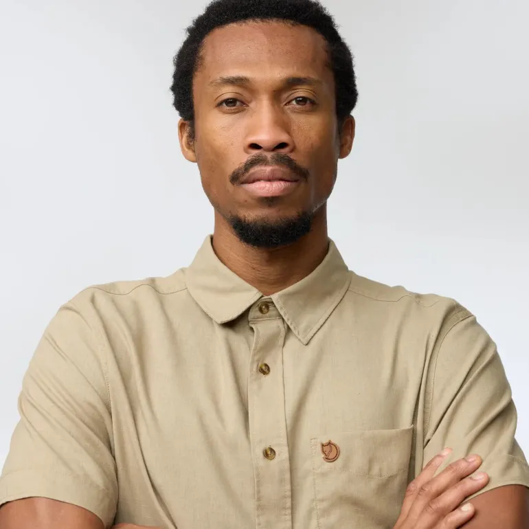 Fjallraven Mens Ovik Travel SS Shirt - Chalk White