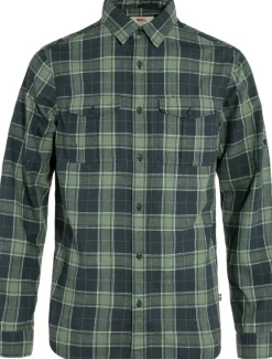 Fjallraven Mens Ovik Travel LS Shirt - Dark Navy-Patina Green