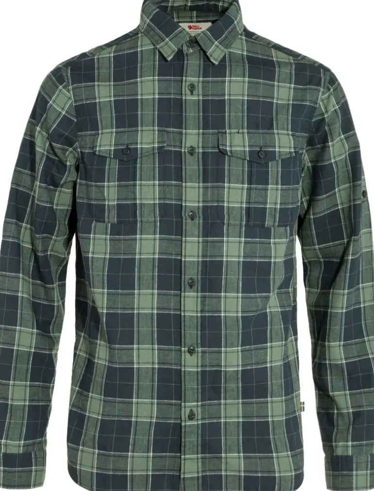 Fjallraven Mens Ovik Travel LS Shirt - Dark Navy-Patina Green