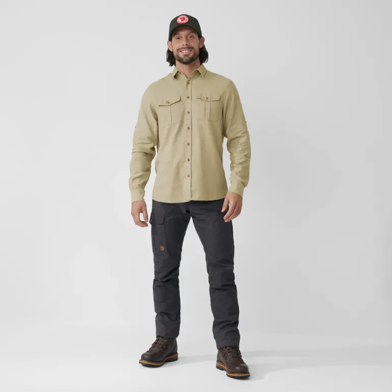 Fjallraven Mens Ovik Travel LS Shirt - Sand Stone
