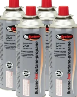 Go Gas 227gm Bayonet Butane Cartridge - 4 Pack