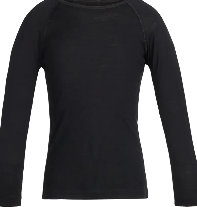 Icebreaker Kids 200 Oasis Long Sleeved Crewe Top - Black