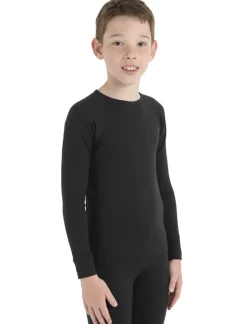 Icebreaker Kids 200 Oasis Long Sleeved Crewe Top - Black
