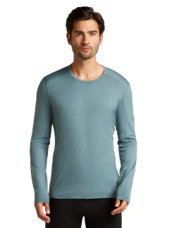 Icebreaker Mens 200 Oasis Long Sleeved Crewe Top - Blue Ash