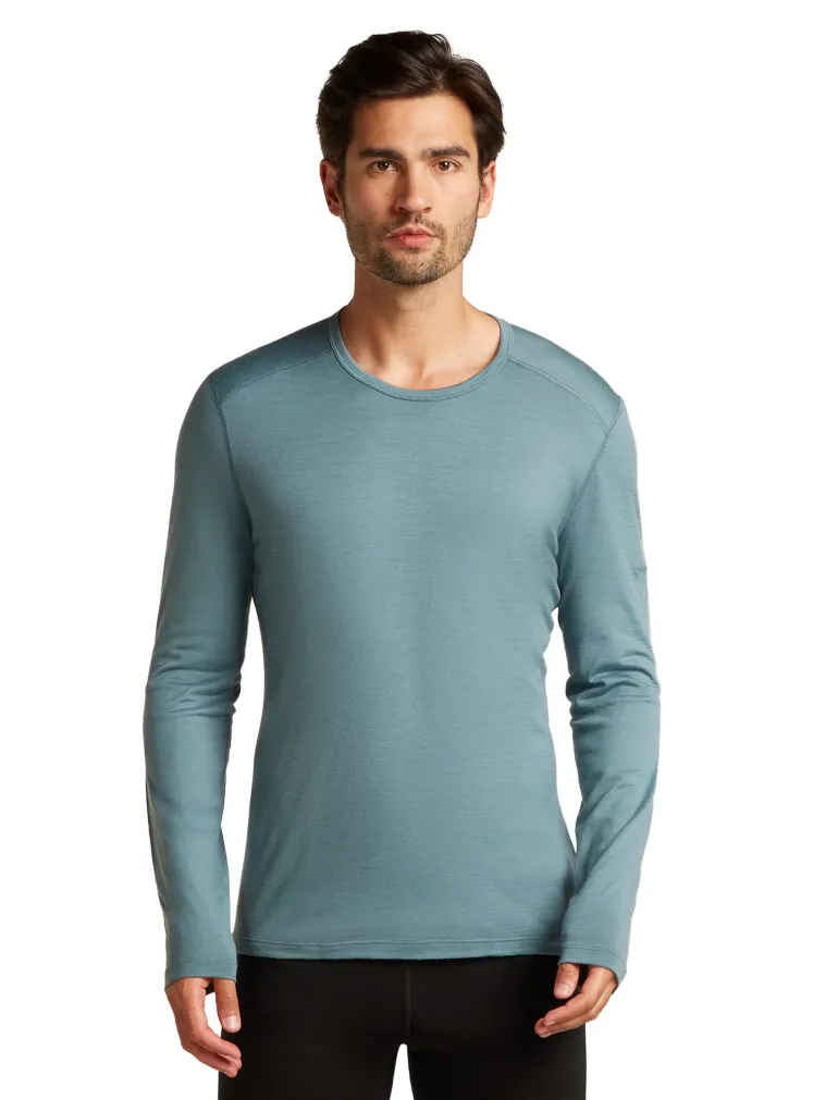 Icebreaker Mens 200 Oasis Long Sleeved Crewe Top - Blue Ash