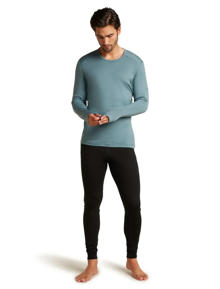 Icebreaker Mens 200 Oasis Long Sleeved Crewe Top - Blue Ash