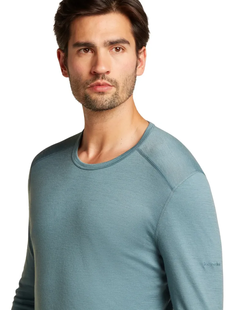 Icebreaker Mens 200 Oasis Long Sleeved Crewe Top - Blue Ash