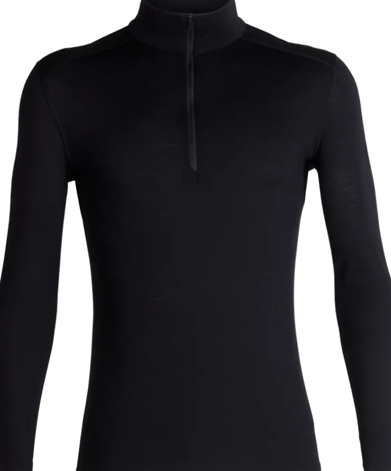 Icebreaker Mens 200 Oasis LS Half Zip Top - Black