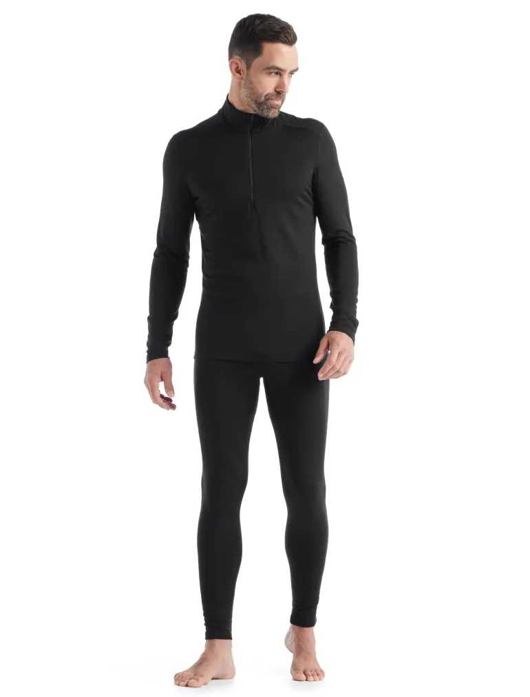 Icebreaker Mens 200 Oasis LS Half Zip Top - Black