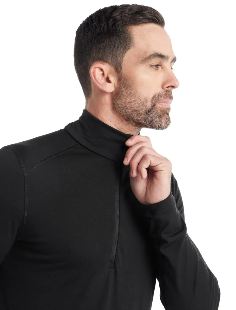 Icebreaker Mens 200 Oasis LS Half Zip Top - Black