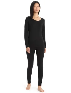 Icebreaker Womens 200 Oasis LS Scoop Tee - Black