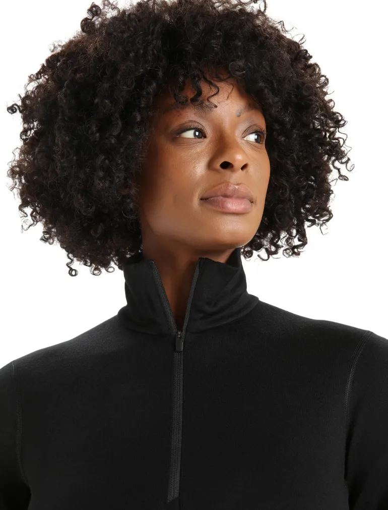 Icebreaker Womens 200 Oasis LS Half Zip Top - Black