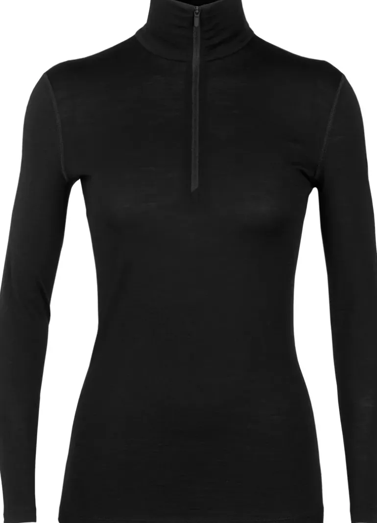 Icebreaker Womens 200 Oasis LS Half Zip Top - Black