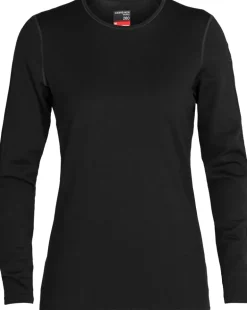 Icebreaker Womens 260 Tech Long Sleeved Crewe Top - Black