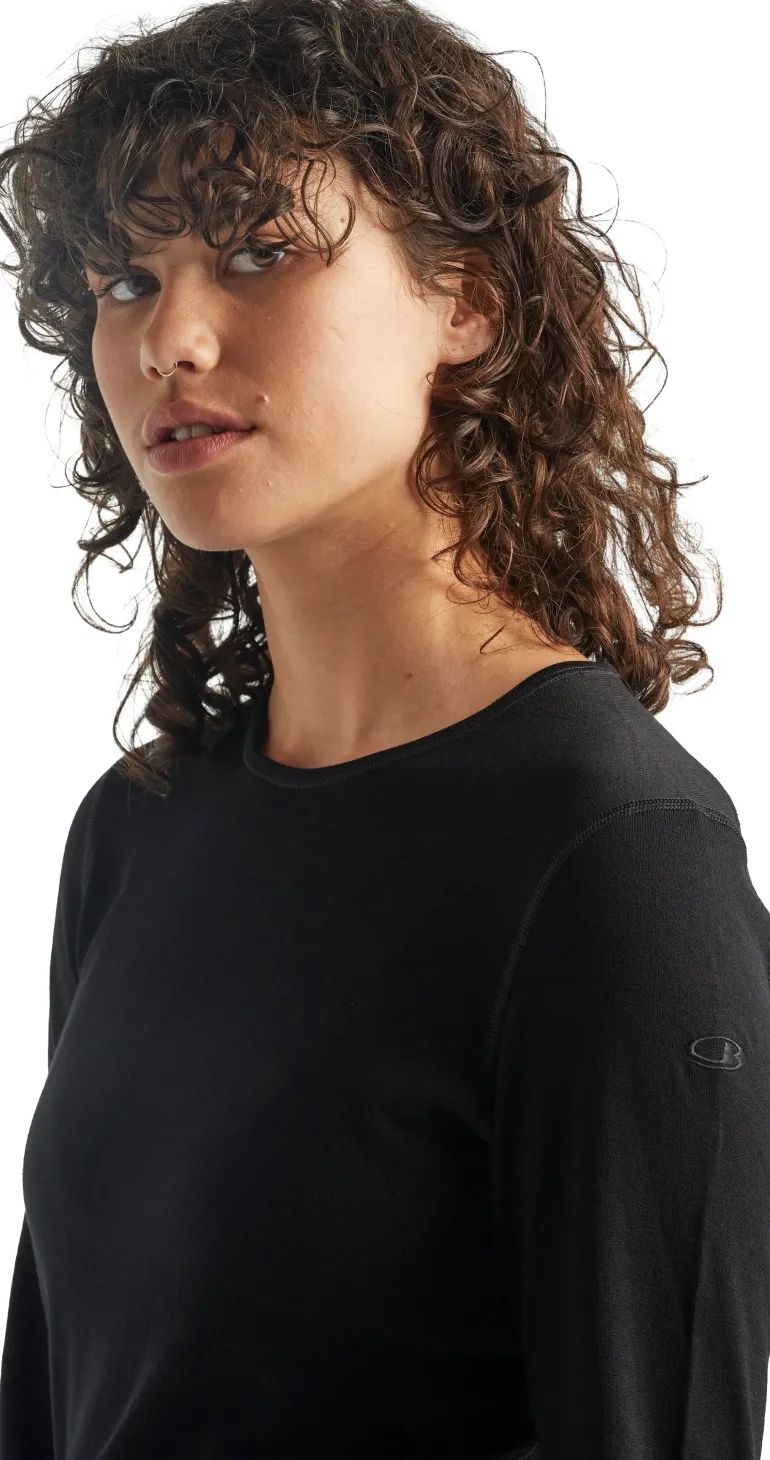 Icebreaker Womens 260 Tech Long Sleeved Crewe Top - Black