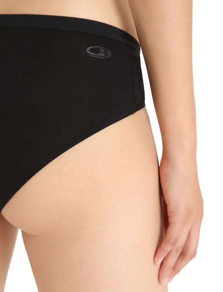 Icebreaker Womens Siren Hipkini Briefs - Black