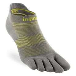 Injinji Mens Run Lightweight No Show Toe Socks - Neon Silver