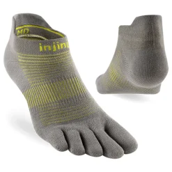 Injinji Mens Run Lightweight No Show Toe Socks - Neon Silver