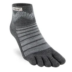 Injinji Unisex Outdoor Midweight Merino Mini Crew Toe Socks - Slate