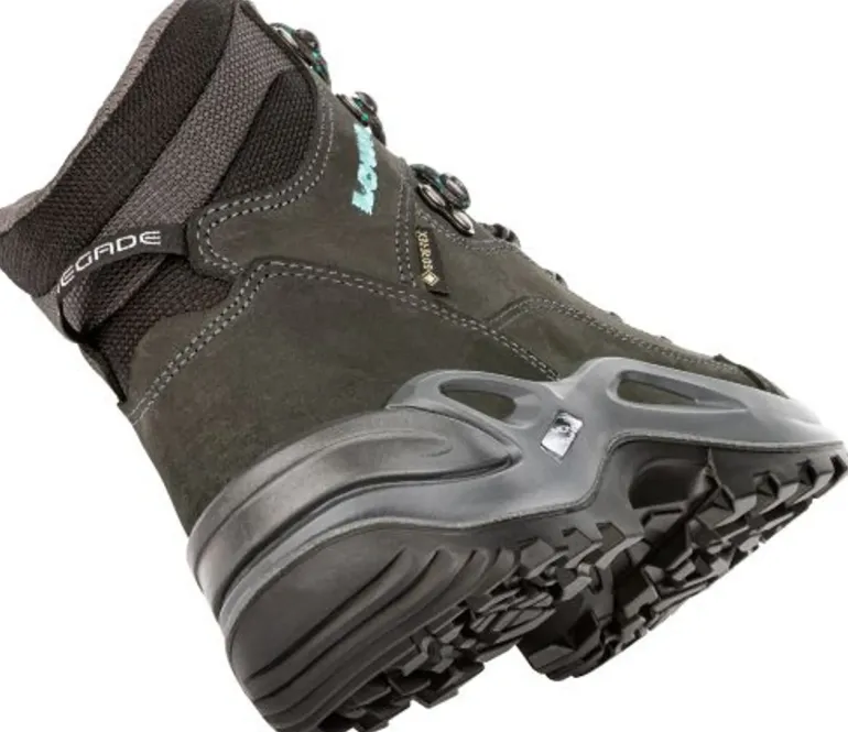 Lowa Womens Renegade GTX Mid S Boots - Narrow Width - Asphalt-Turquoise