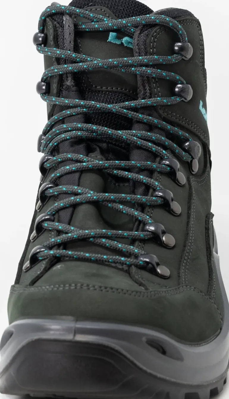 Lowa Womens Renegade GTX Mid S Boots - Narrow Width - Asphalt-Turquoise
