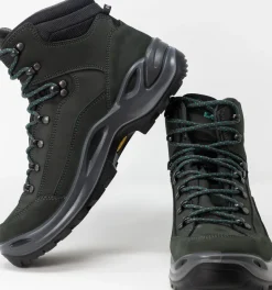 Lowa Womens Renegade GTX Mid S Boots - Narrow Width - Asphalt-Turquoise