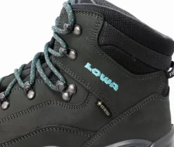 Lowa Womens Renegade GTX Mid S Boots - Narrow Width - Asphalt-Turquoise