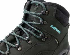 Lowa Womens Renegade GTX Mid S Boots - Narrow Width - Asphalt-Turquoise