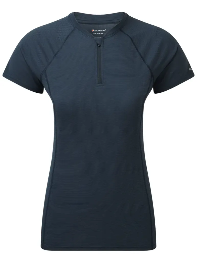 Montane Womens Dart Nano Zip T-Shirt - Eclipse Blue