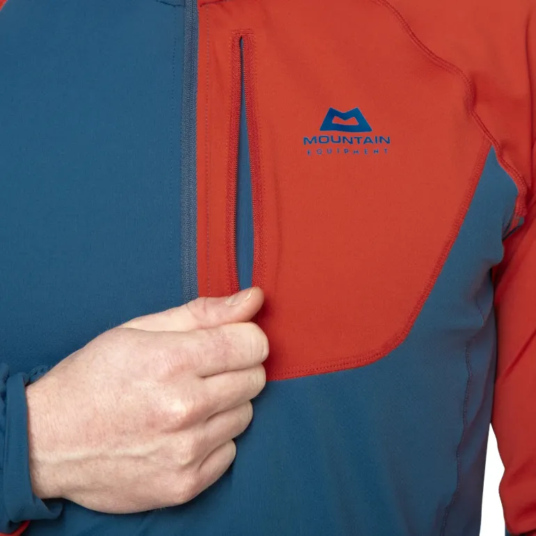 Mountain Equipment Mens Aiguille Hooded Top - Dusk-Red Rock
