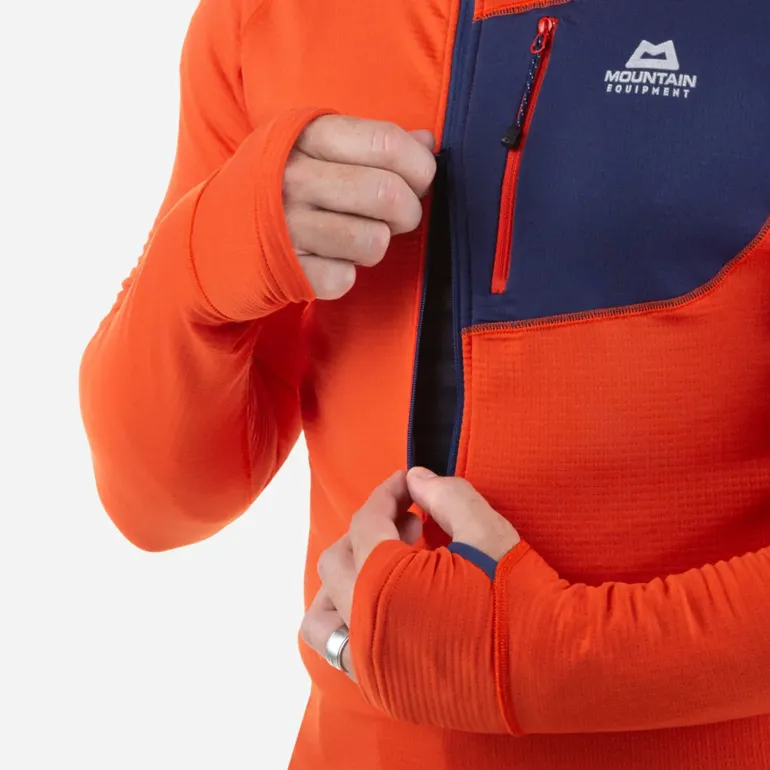 Mountain Equipment Mens Eclipse Hooded Zip-T - Medieval Blue