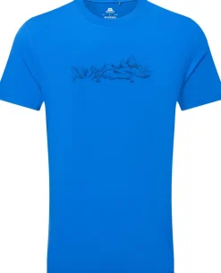 Mountain Equipment Mens Groundup Skyline Tee - Atlantic Blue