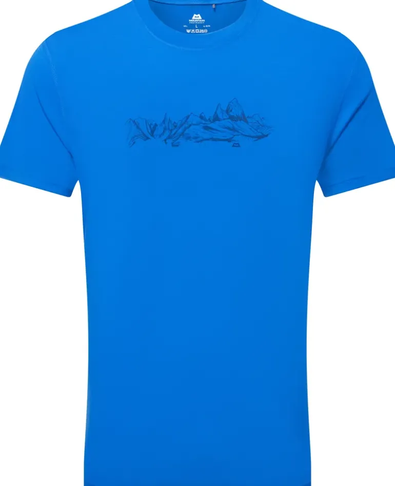 Mountain Equipment Mens Groundup Skyline Tee - Atlantic Blue