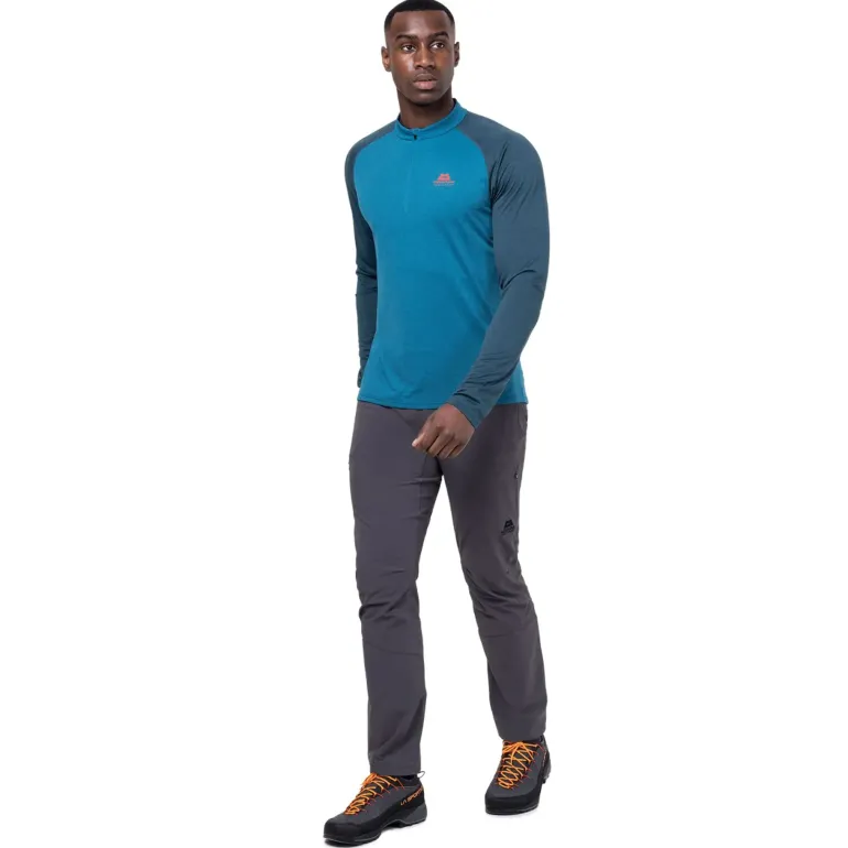 Mountain Equipment Mens Nava LS Zip T - Cactus-Vine